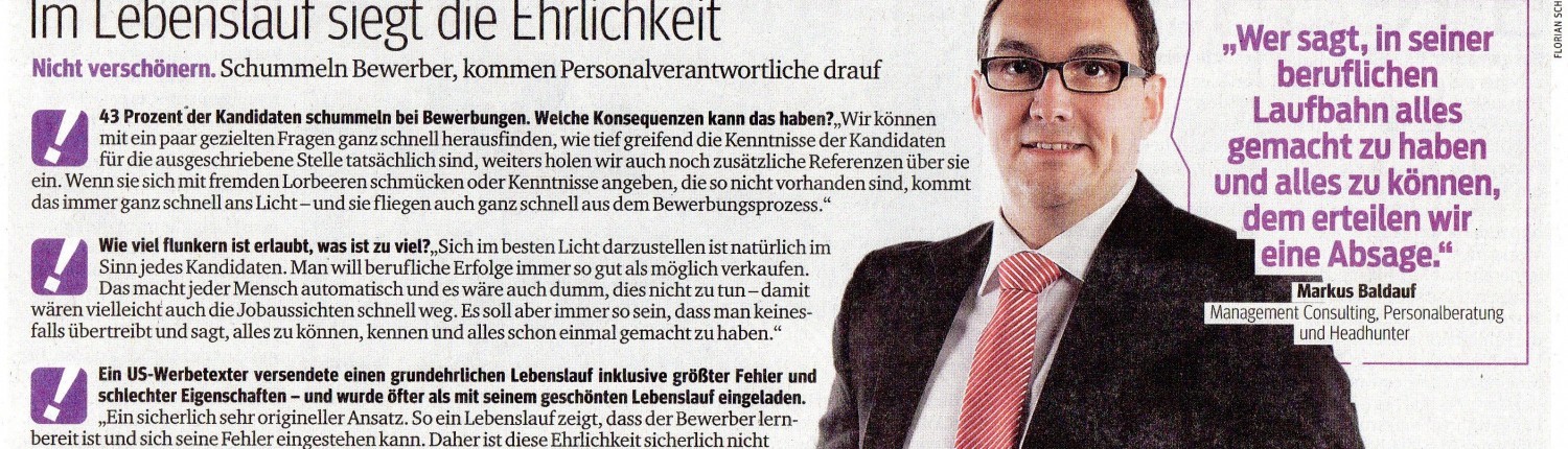 Kurier im lebenslauf siegt ehrlichkeit